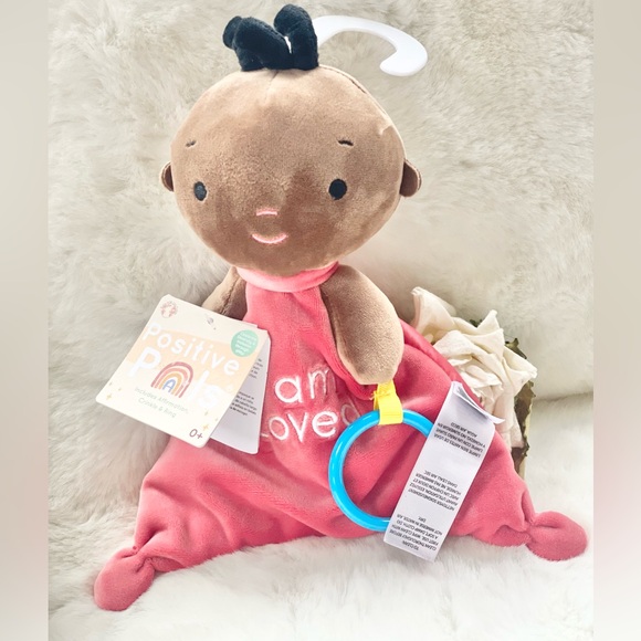 New with tag POSITIVE PALS “I AM LOVED” Brown Doll with hair and a Ring for play - Picture 2 of 5